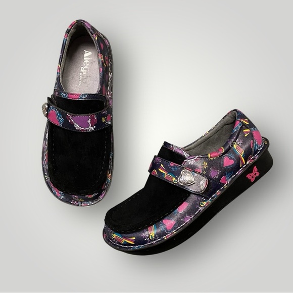 NWOT Alegria Leather Slip-Ons Marie Frida Hearts Women’s Size 36 - Picture 1 of 11